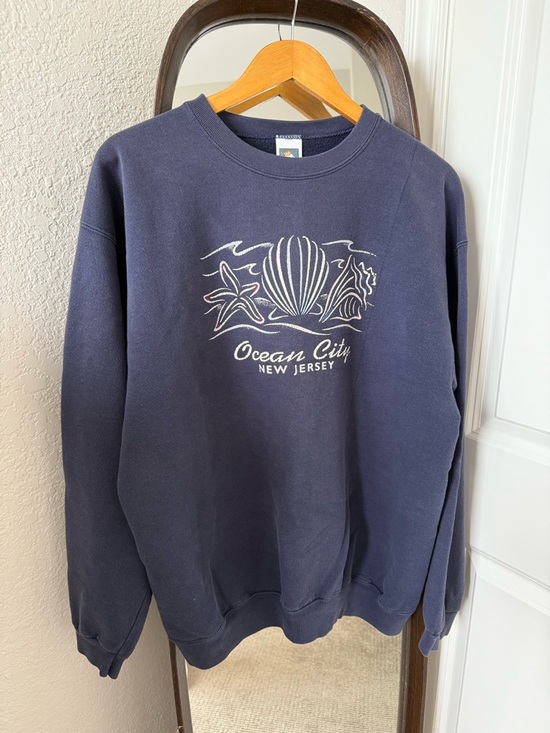 Cotton Deluxe Tops - Vintage 90’s Ocean City Beach Graphic Crewneck Sweatshirt - Size Large